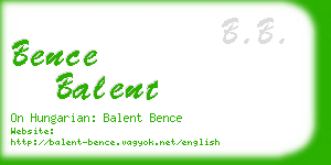 bence balent business card
